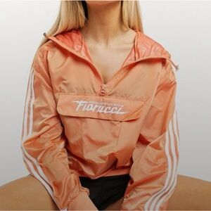Adidas x fiorucci orange oversized windbreaker